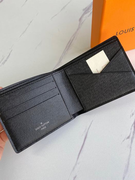 Men's wallet Louis Vuitton turtle pattern bifold wallet Brown Size 12x9cm