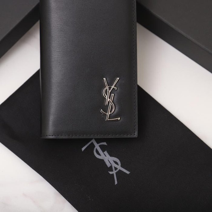 Men's wallet Saint Laurent long leather wallet Black Size 11x18x2cm