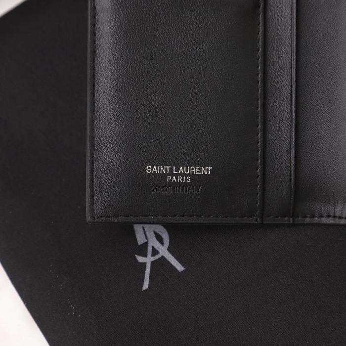 Men's wallet Saint Laurent long leather wallet Black Size 11x18x2cm
