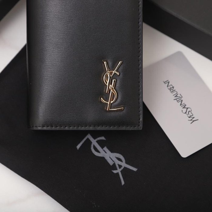 Men's wallet YSL long wallet Black Size 11x18x2cm