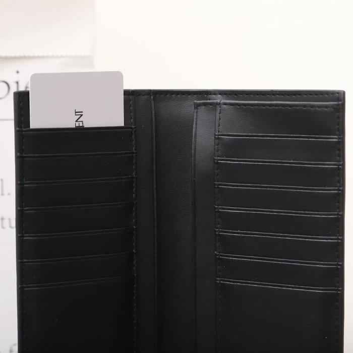 Men's wallet YSL long wallet Black Size 11x18x2cm