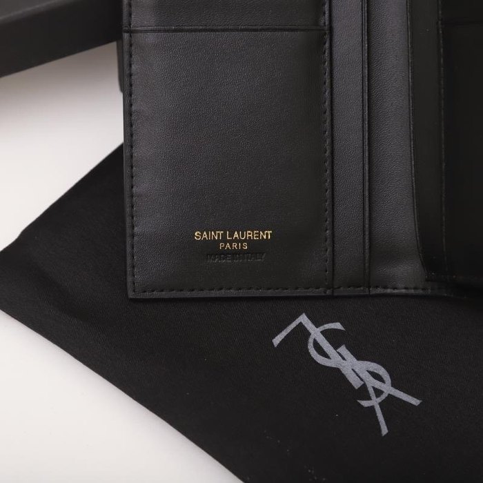 Men's wallet YSL long wallet Black Size 11x18x2cm