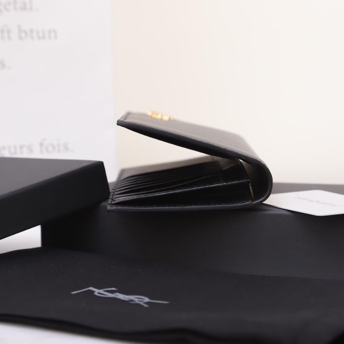 Men's wallet YSL long wallet Black Size 11x18x2cm