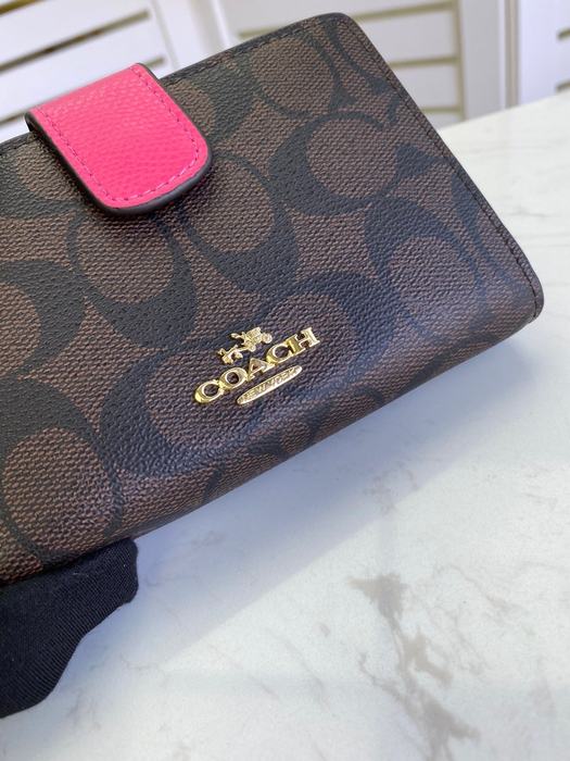 Men's wallet coach medium long wallet Brown Size 13.5x9x3cm