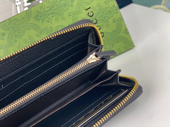 Men's wallet gucci GG logo zip around wallet Black Size 10x3cm