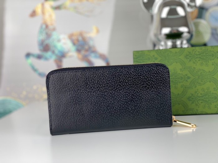 Men's wallet gucci GG logo zip around wallet Black Size 10x3cm