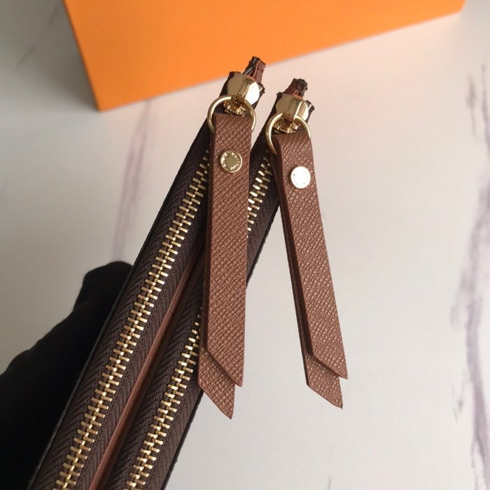 Men's wallet zipper wallet Brown Size 21x9x2cm