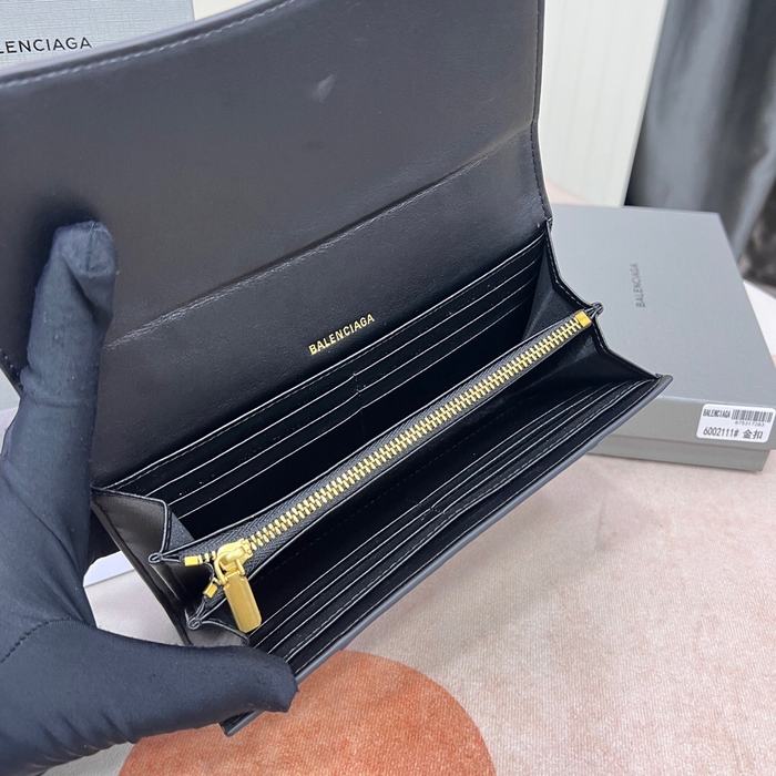 Wallet Balenciaga hourglass flap Black Size 10.9x7.9x4.8cm 001