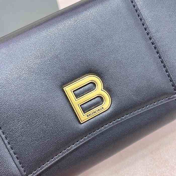Wallet Balenciaga hourglass flap Black Size 10.9x7.9x4.8cm 001