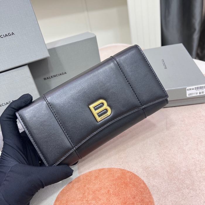 Wallet Balenciaga hourglass flap Black Size 10.9x7.9x4.8cm 001