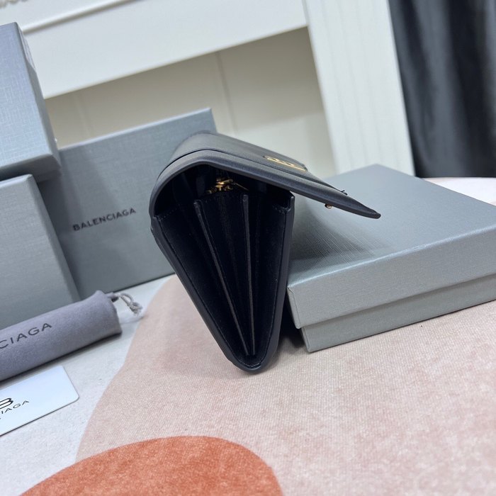 Wallet Balenciaga hourglass flap Black Size 10.9x7.9x4.8cm 001