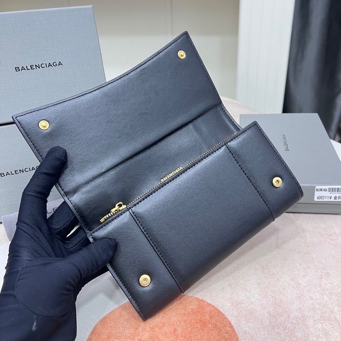 Wallet Balenciaga hourglass flap Black Size 10.9x7.9x4.8cm 001