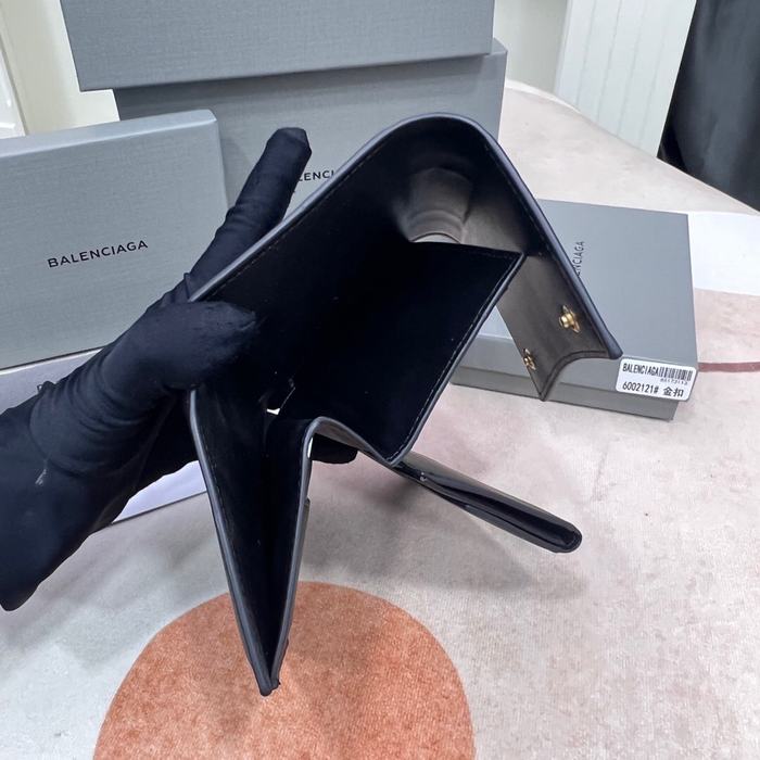 Wallet Balenciaga hourglass flap Black Size 10.9x7.9x4.8cm 002