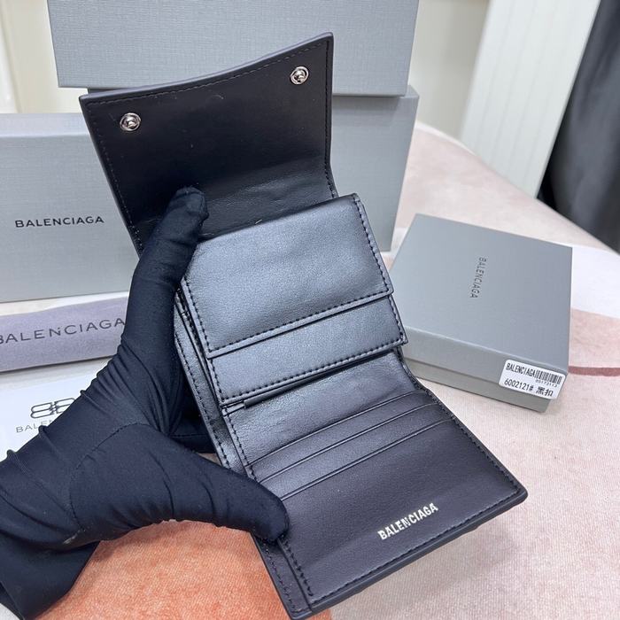 Wallet Balenciaga hourglass flap Black Size 10.9x7.9x4.8cm