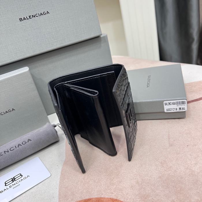 Wallet Balenciaga hourglass flap Black Size 10.9x7.9x4.8cm