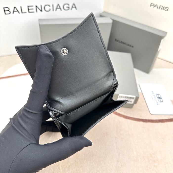 Wallet Balenciaga mini croc embossed Black Size 10.9x7.9x4.8cm