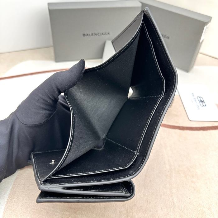 Wallet Balenciaga mini croc embossed Black Size 10.9x7.9x4.8cm