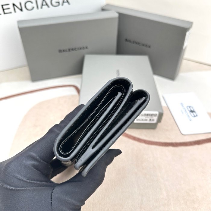 Wallet Balenciaga mini croc embossed Black Size 10.9x7.9x4.8cm