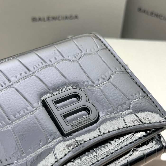Wallet Balenciaga mini croc embossed Black Size 10.9x7.9x4.8cm