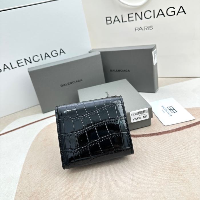 Wallet Balenciaga mini croc embossed Black Size 10.9x7.9x4.8cm