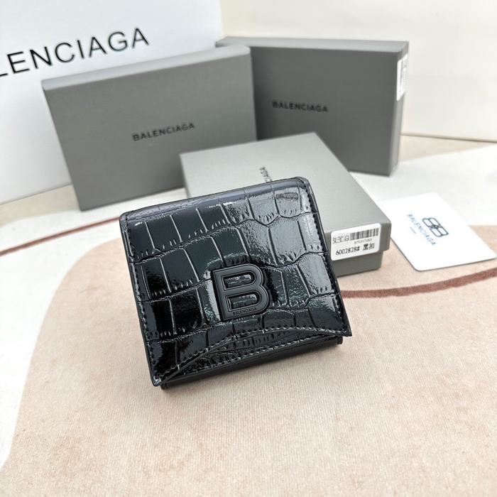 Wallet Balenciaga mini croc embossed Black Size 10.9x7.9x4.8cm