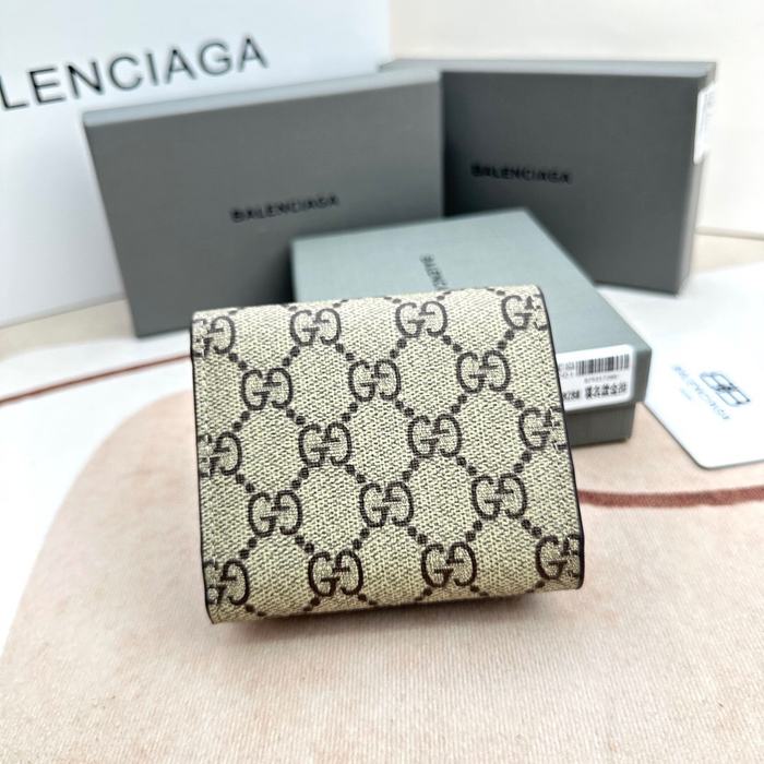 Wallet Balenciaga mini embossed leather wallet Beige Size 10.9x7.9x4.8cm