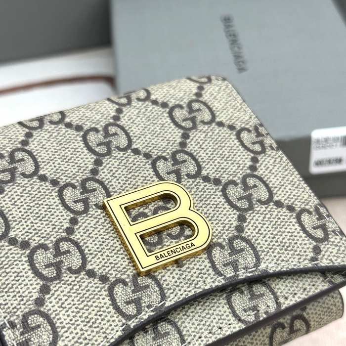 Wallet Balenciaga mini embossed leather wallet Beige Size 10.9x7.9x4.8cm
