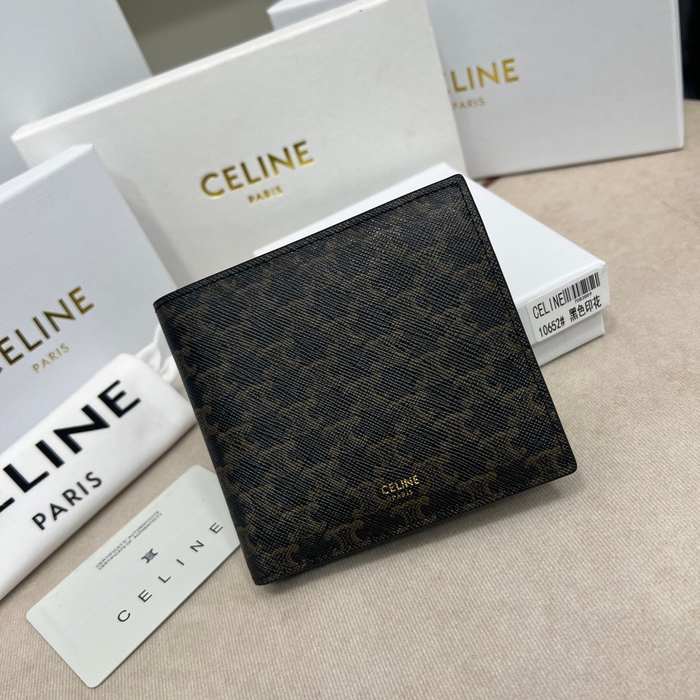 Wallet CELINE bi fold wallet Black Size 11x10cm