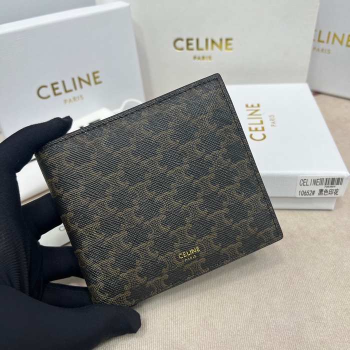 Wallet CELINE bi fold wallet Black Size 11x10cm