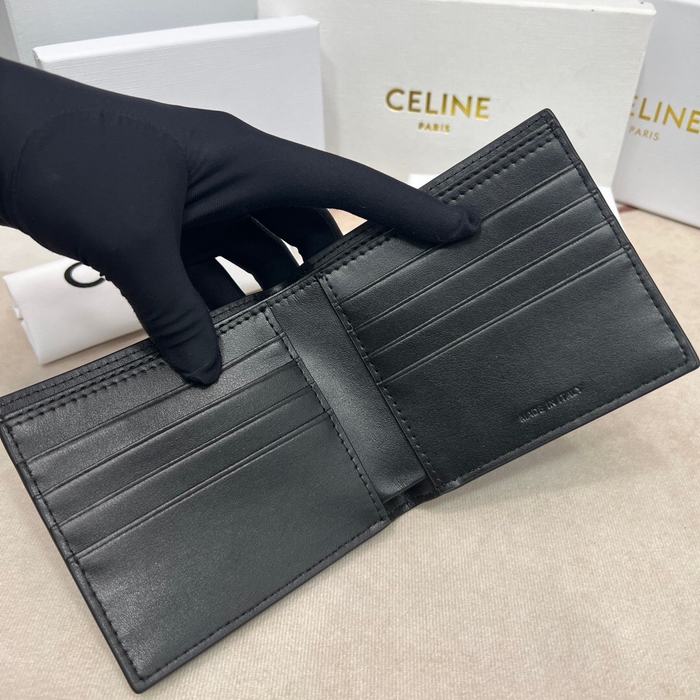 Wallet CELINE bi fold wallet Black Size 11x10cm