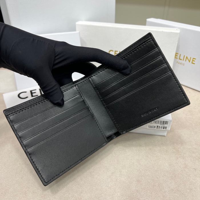 Wallet CELINE bi fold wallet Black Size 11x10cm