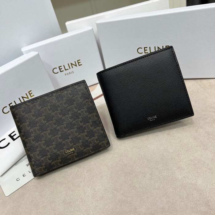 Wallet CELINE bi fold wallet Black Size 11x10cm