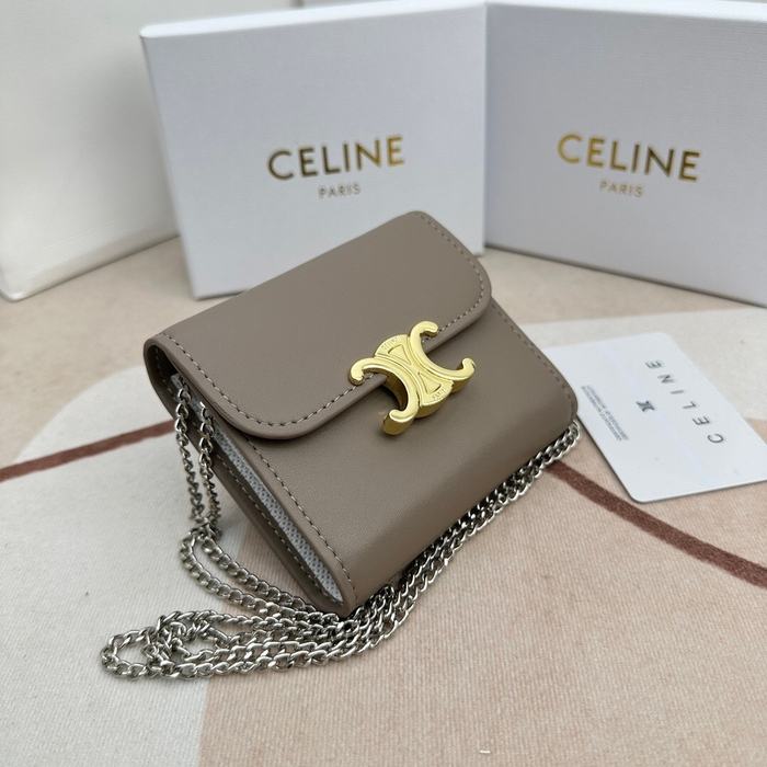 Wallet CELINE trifold flap wallet Brown Size 10.5x9cm