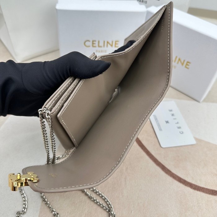 Wallet CELINE trifold flap wallet Brown Size 10.5x9cm