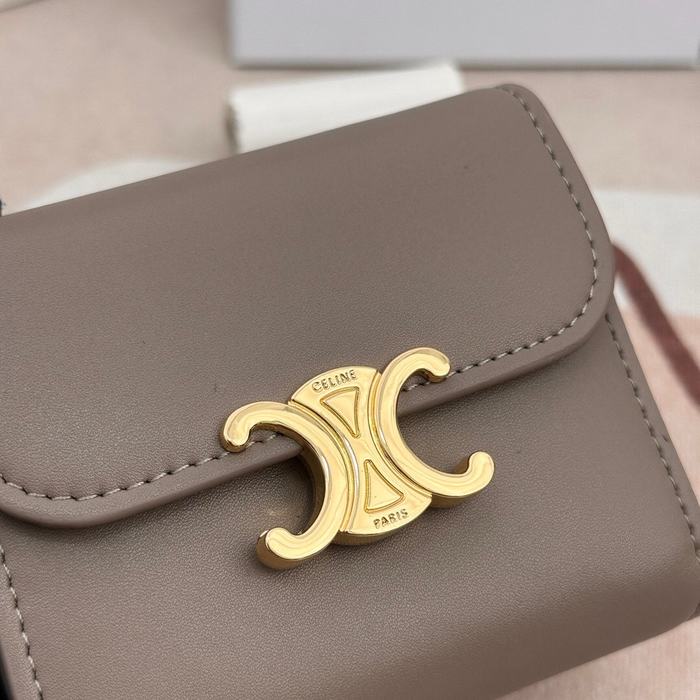 Wallet CELINE trifold flap wallet Brown Size 10.5x9cm