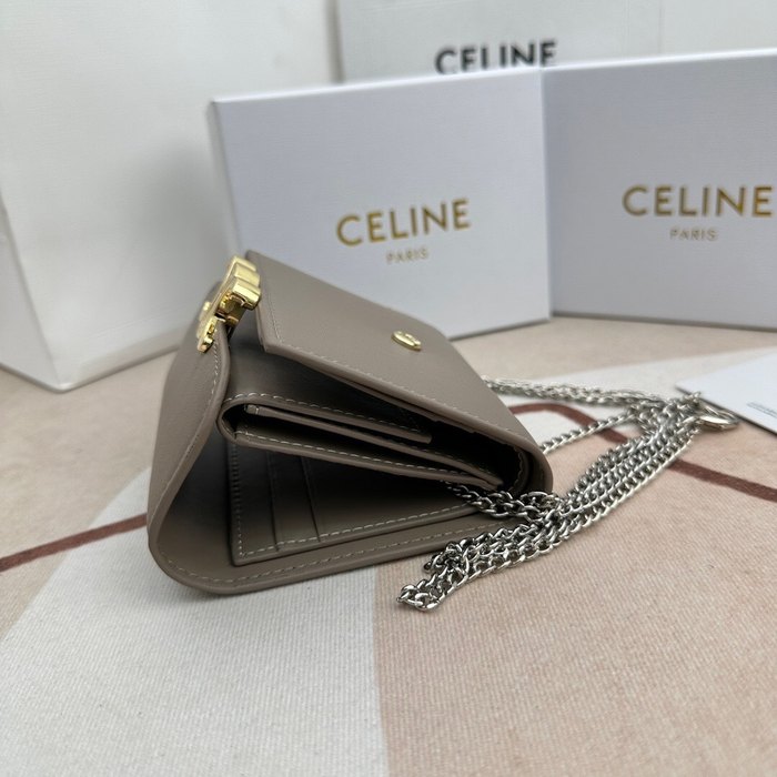 Wallet CELINE trifold flap wallet Brown Size 10.5x9cm