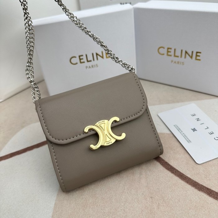 Wallet CELINE trifold flap wallet Brown Size 10.5x9cm