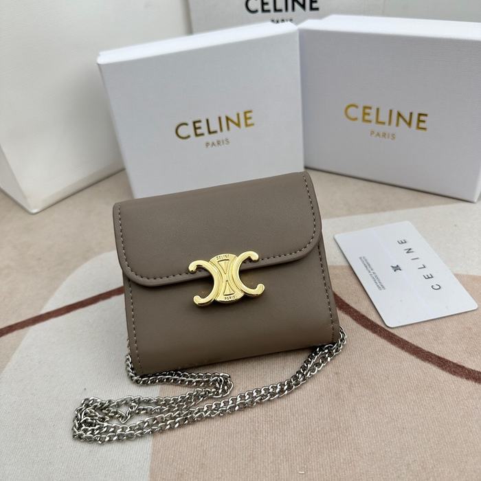 Wallet CELINE trifold flap wallet Brown Size 10.5x9cm