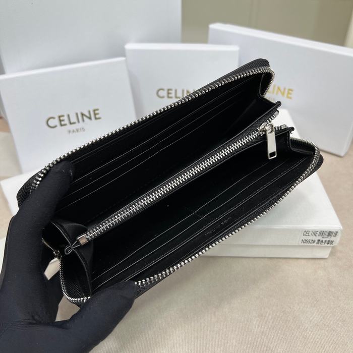 Wallet CELINE zip around long wallet Black Size 11.5x10x3cm