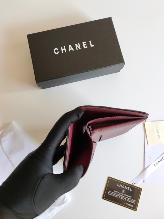 Wallet CHANEL quilted lambskin long wallet Black