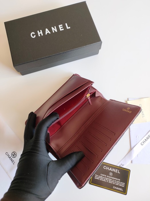 Wallet CHANEL quilted lambskin long wallet Black