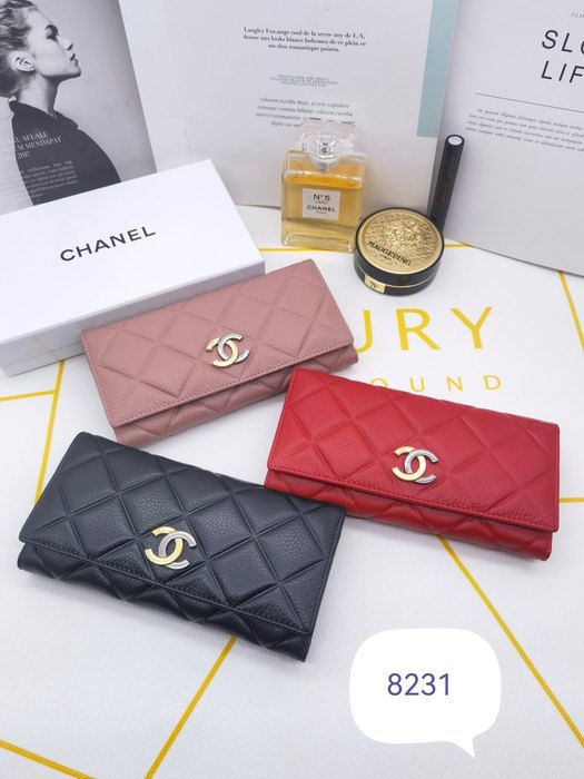 Wallet Chanel quilted long wallet Black