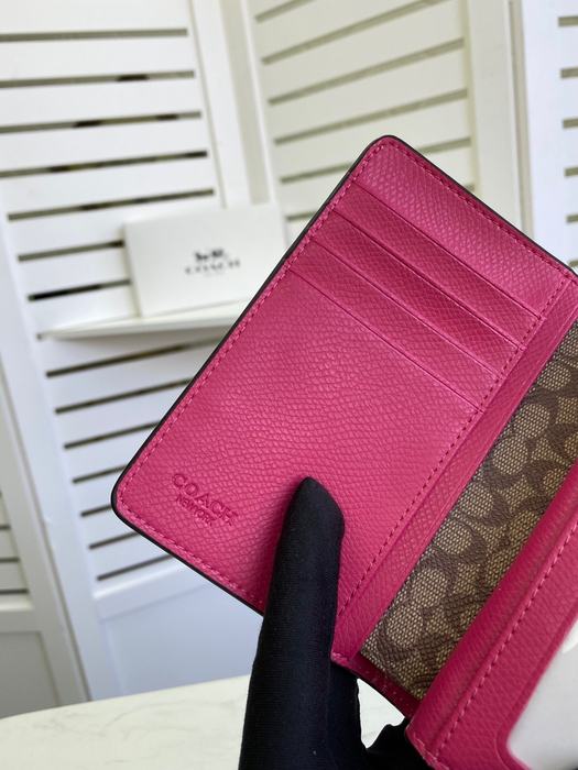 Wallet Coach medium bifold Burgundy Size 15x11cm