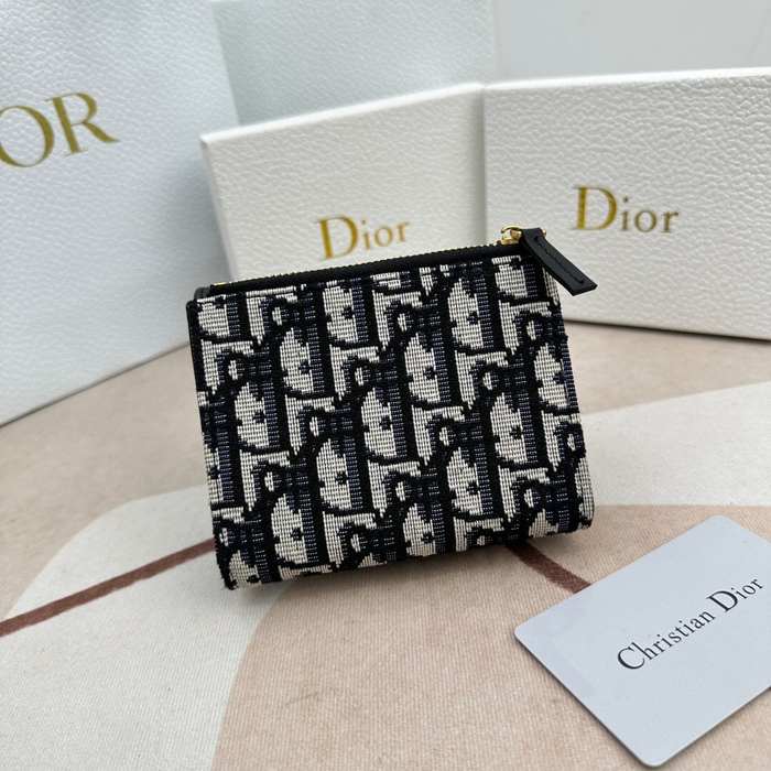 Wallet Dior canvas flap wallet Black Size 10x8.9x2.2cm