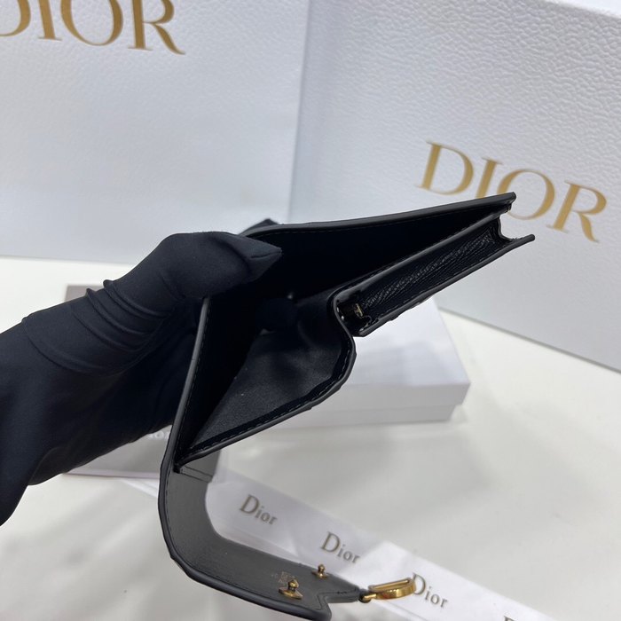 Wallet Dior compact leather wallet Black