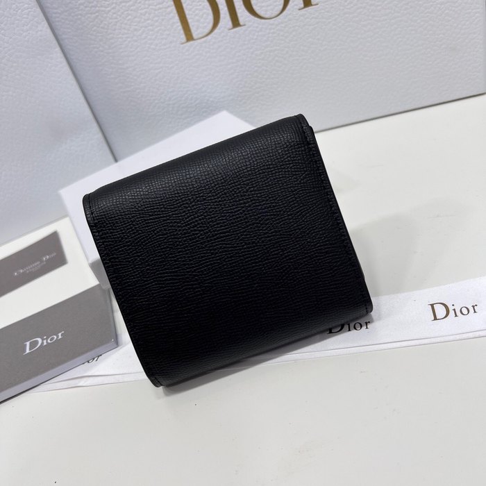 Wallet Dior compact leather wallet Black