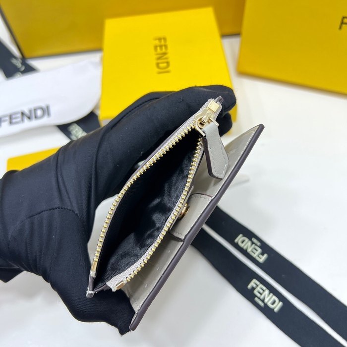 Wallet Fendi Grey Size 11.5x2x9.5cm