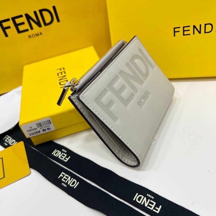 Wallet Fendi Grey Size 11.5x2x9.5cm