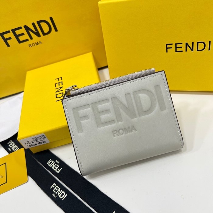 Wallet Fendi Grey Size 11.5x2x9.5cm