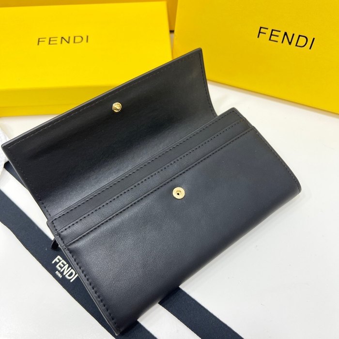 Wallet Fendi Roma embossed long wallet Black Size 19x10.5x3.5cm